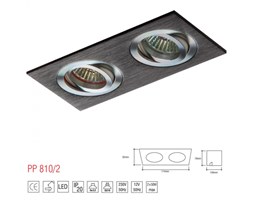 LM 810/2 OPRAWA HALOGENOWA LED WPUSZCZANA OCZKO REGULOWANA CZARNY PAR16 MR16 GU10 GU5,3