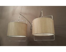 LM K 1076/2B KINKIET LAMPA ŚCIENNA METAL CHROM ABAŻUR MATERIAŁ BEŻOWY E14 LED