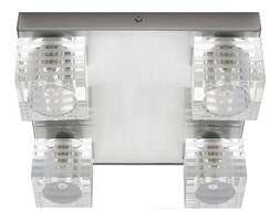 LM Light&More P 1036/4 PLAFON LAMPA SUFITOWA PLAFONIERA STAL SZCZOTKOWANA SZKŁO KRYSZTAŁOWE G9 4x40W
