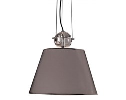 LM Z 1062/1 MINI GREY LAMPA WISZĄCA ŻYRANDOL 30 CM METAL CHROM ABAŻUR MATERIAŁ SZARY SZKŁO E27 LED