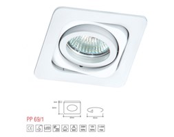 LM 69/1 OPRAWA HALOGENOWA LED WPUSZCZANA OCZKO REGULOWANA BIAŁY MR16 GU10 GU5,3