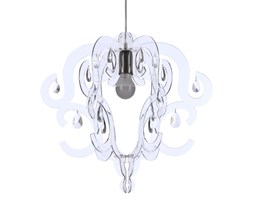 Lampa wisząca KATERINA transparent I Nowodvorski styl glamour, kryształ, stal lakierowana, pc, kryształ
