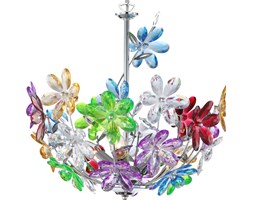Lampa wisząca RAINBOW III Globo styl secesyjny chrom akryl