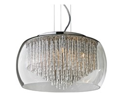 Lampa Przysufitowa Rego Aluminium Plafon Azzardo styl glamour, kryształ, nowoczesny, metal, aluminium, szkło