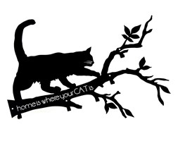 Wieszak na ścianę, Home is where your Cat is... - Biały
