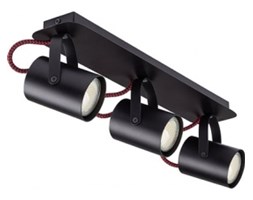 WYS. 24H! Spot LAMPA sufitowa KAMERA 3 czarny/czerwony 32611 SIGMA regulowana LISTWA metalowa SZYNA tuba