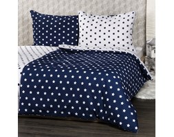 4Home pościel bawełniana Stars Navy blue, 140 x 200 cm, 70 x 90 cm, 140 x 200 cm, 70 x 90 cm
