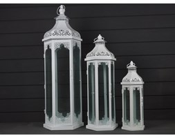 LATARNIA LAMPA METALOWA SHABBY ZESTAW 3SZT