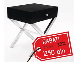Czarna Biała Szafka nocna Tuliss stal nierdzewna