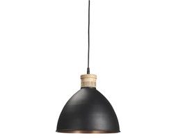 INDUSTRIALNA LAMPA ROSEVILLE 32 CM CZARNA/DREWNO