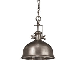 MASYWNA LAMPA WISZĄCA LEEDS 38 CM SREBRNA