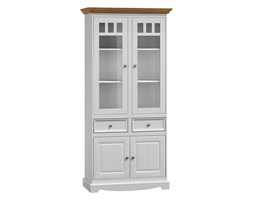 Witryna sosnowa 2d Belluno Elegante biała/dąb