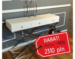 Beżowa Biała Toaletka Konsola Diosa stal nierdzewn