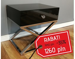Czarna Biała Szafka nocna Diosa stal nierdzewna