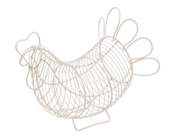 Biały koszyk metalowy na jajka T&G Woodware Chicken