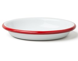 Mały emaliowany talerz z czerwonym brzegiem Falcon Enamelware, Ø 10 cm