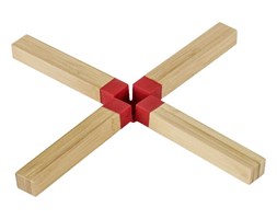 Czerwona podkładka pod garnek z bambusa Wenko Cross