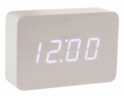 Biały budzik z białym wyświetlaczem LED Gingko Brick Click Clock