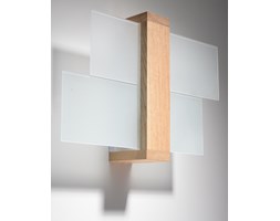 Lampa ścienna w stylu skandynawskim Designerski Kinkiet FENIKS 1 w kolorze naturalnego drewna