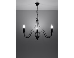 SOLLUX Klasyczna Lampa Wisząca Świeca Żyrandol MINERWA 3 Czarny