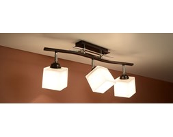 SOLLUX Nowoczesna lampa sufitowa Plafon PUNTO 3 Wenge Chrom E27