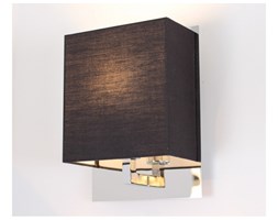 LM K 490 BLACK KINKIET LAMPA ŚCIENNA METAL CHROM ABAŻUR MATERIAŁ CZARNY WŁĄCZNIK E27 LED