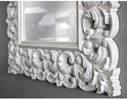 Designerskie LUSTRO ISABELL w białej błyszczącej ramie