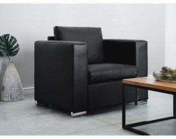 Skórzany fotel czarny - sofa - HELSINKI