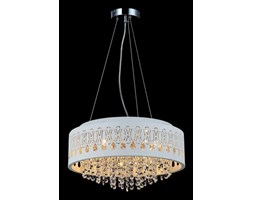 Wisząca LAMPA glamour DORIS MDM-2582/4W Italux ażurowa OPRAWA metalowa zwis z kryształkami crystal biały