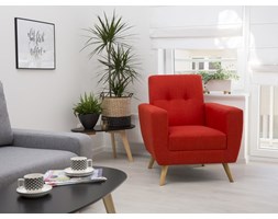 Fotel wypoczynkowy czerwony do salonu tapicerowany - HERNING