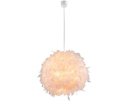 LAMPA wisząca 15057 Globo OPRAWA zwis KULA ball piórka biała