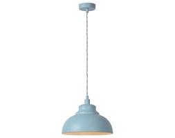 Wisząca LAMPA vintage ISLA 34400/29/68 Lucide metalowa OPRAWA zwis kopuła retro niebieska pastelowa