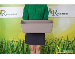 Doniczka dekoracyjna RATOLA DRL 500P z podstawką o strukturze rattanu – mocca - Mocca