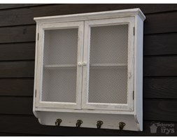 PÓŁKA DREWNIANA SZAFKA SHABBY BIAŁA WIESZAK