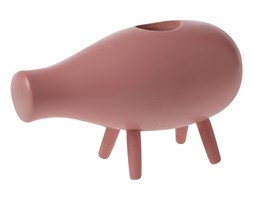 The Pig pink - drewniany świecznik