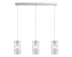 LAMPA wisząca SENSE MDM1673-3 Italux szklana OPRAWA zwis LISTWA sufitowa TUBY z wzorkami kwiatki flowers białe