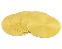 Podkładki na stół Deco okrągłe żółty, śr. 35 cm, 4 szt.