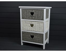 SZAFKA DREWNIANA STOLIK BIAŁY SHABBY SZUFLADY