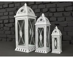 LATARNIA LAMPA METALOWA SHABBY ZESTAW 3SZT