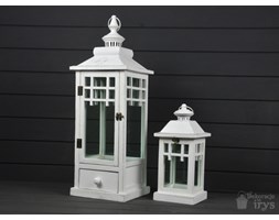 KOMPLET LATARNI DREWNIANYCH LAMPA SHABBY 2SZT