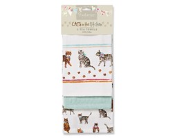 Zestaw 3 ścierek Cooksmart England Cats on Parade