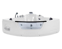 Wanna biała narożna z oświetleniem LED i hydromasażem MARTINICA