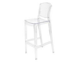 Krzesło Designerskie barowe LOTUS transparentne H74