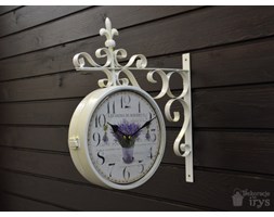 ZEGAR ZEGAREK ŚCIENNY DUŻY METALOWY PODWÓJNY