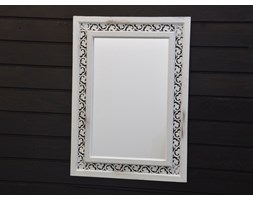 LUSTRO DREWNIANE BIAŁE PROSTOKĄT RETRO SHABBY CHIC
