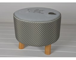 PUFA TABORET DREWNIANE NOGI SCANDI VINTAGE 40CM