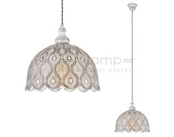 Zwieszana LAMPA orientalna TALBOT 2 49717 Eglo metalowa OPRAWA zwis vintage kopuła biała antyczna