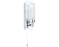 Kinkiet LAMPA ścienna SANTOS MB4910-1B Italux IP44 halogenowa OPRAWA łazienkowa TUBA chrom biała