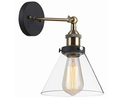 Kinkiet LAMPA ścienna GETAN MBM-2564/1 Italux szklana OPRAWA industrialna FRANCIS stożek przezroczysty