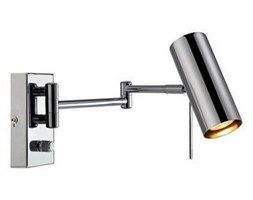 Kinkiet LAMPA ścienna ROMA 105299 Markslojd metalowa OPRAWA na wysięgniku minimalistyczna TUBA do czytania chrom